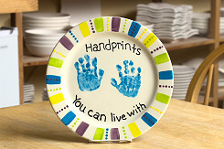 Hand prints on a plate